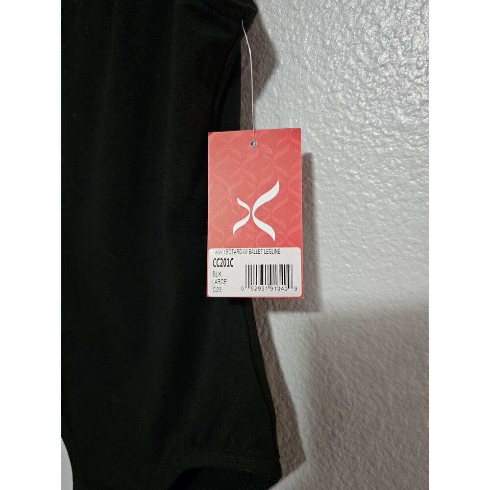 Capezio Girls Classic High Neck Tank Leotard W Ballet Legline Black Size Large - Picture 3 of 6